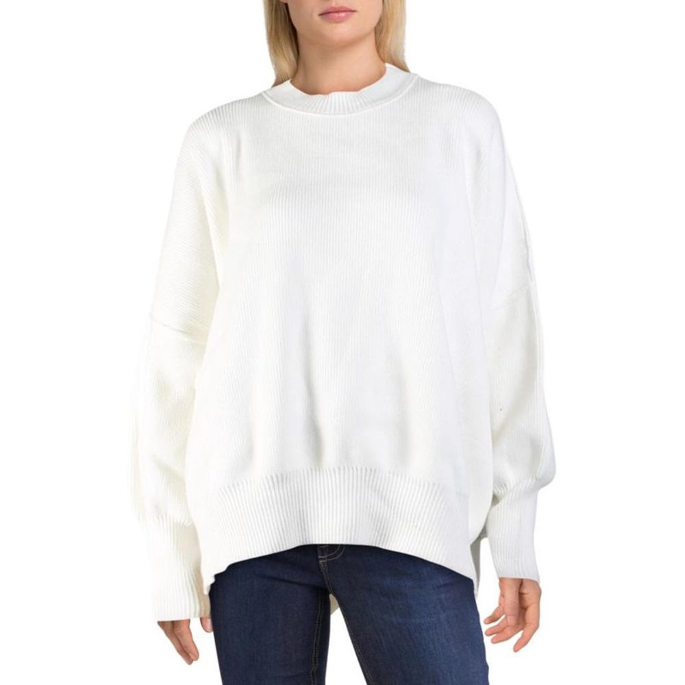 Free People Womens Easy Street White Ribbed Knit Shirt Tunic Sweater Top NWOT